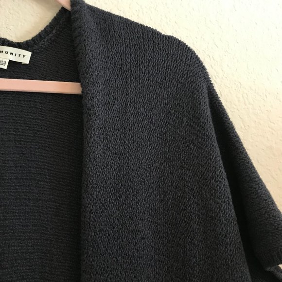 Aritzia Community Gray Short Sleeve Oversized Open Front Cardigan Sweater - Picture 4 of 6